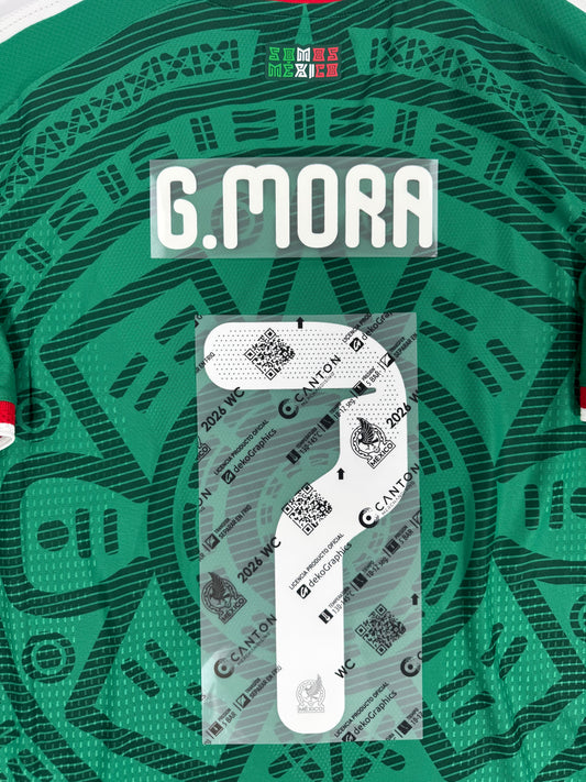 2026 OFFICIAL MEXICO WORLD CUP HOME NAME SET GILBERTO MORA 7