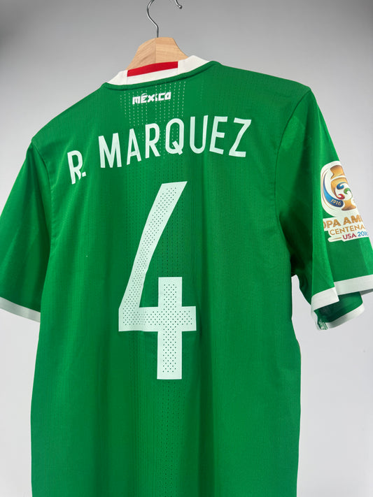 2016 ADIDAS MEXICO HOME JERSEY RAF MARQUEZ 4 PLAYER ISSUE UTILERIA (SIZE 6)