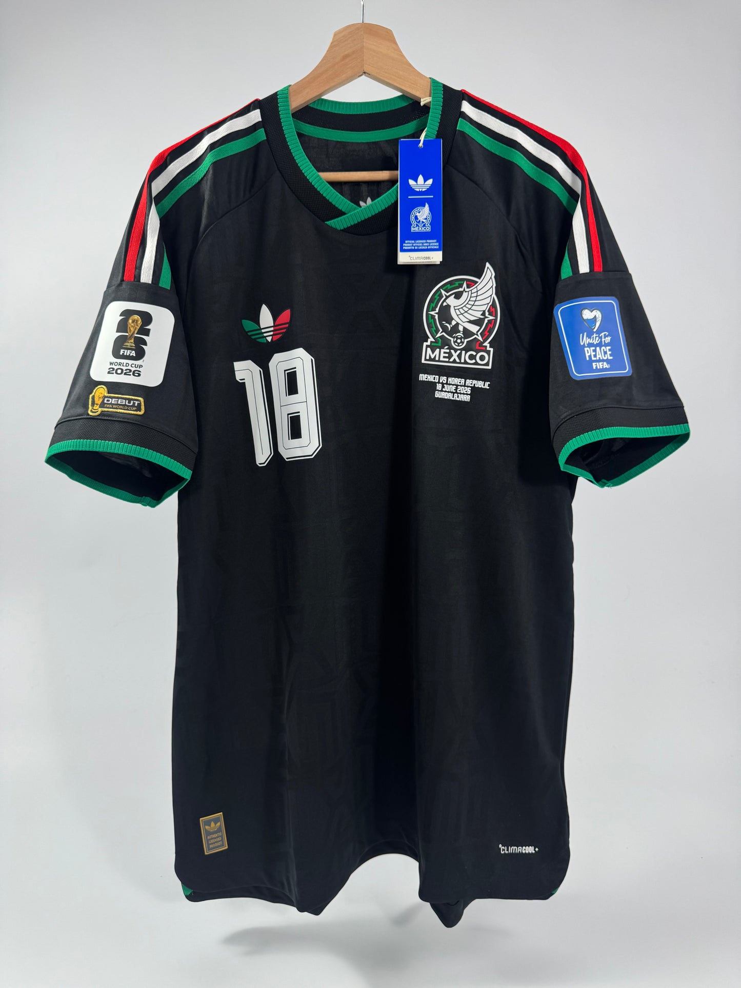 2026 ADIDAS MEXICO THIRD JERSEY AUTHENTIC PLAYER VERSION OBED VARGAS 18 (XL) NEW WITH TAGS