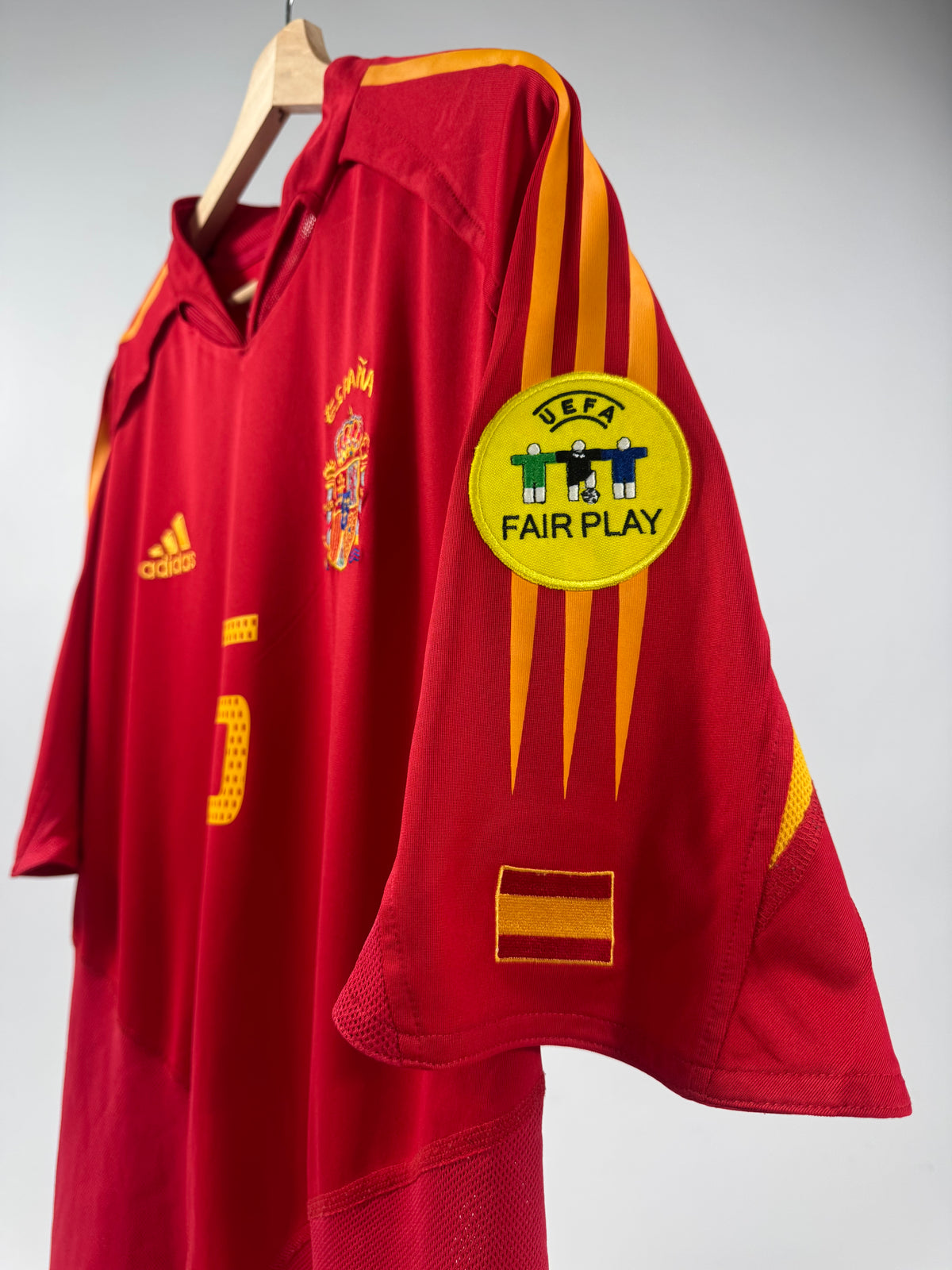 2004 ADIDAS SPAIN HOME JERSEY PUYOL 5 (XL)