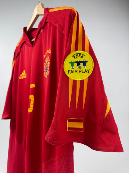 2004 ADIDAS SPAIN HOME JERSEY PUYOL 5 (XL)