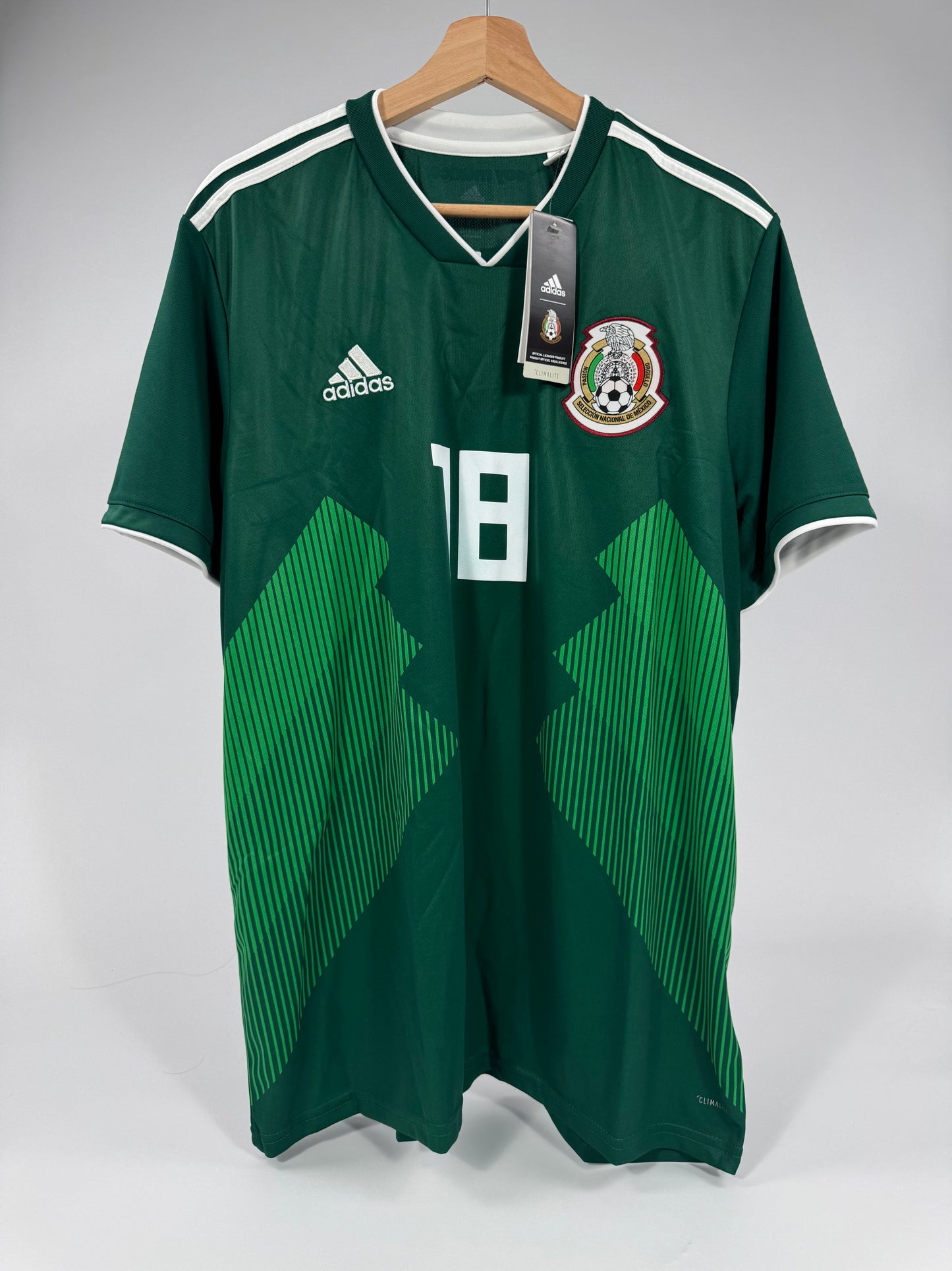 2018 ADIDAS MEXICO HOME JERSEY NEW WITH TAGS ANDRES GUARDADO 18 (M)