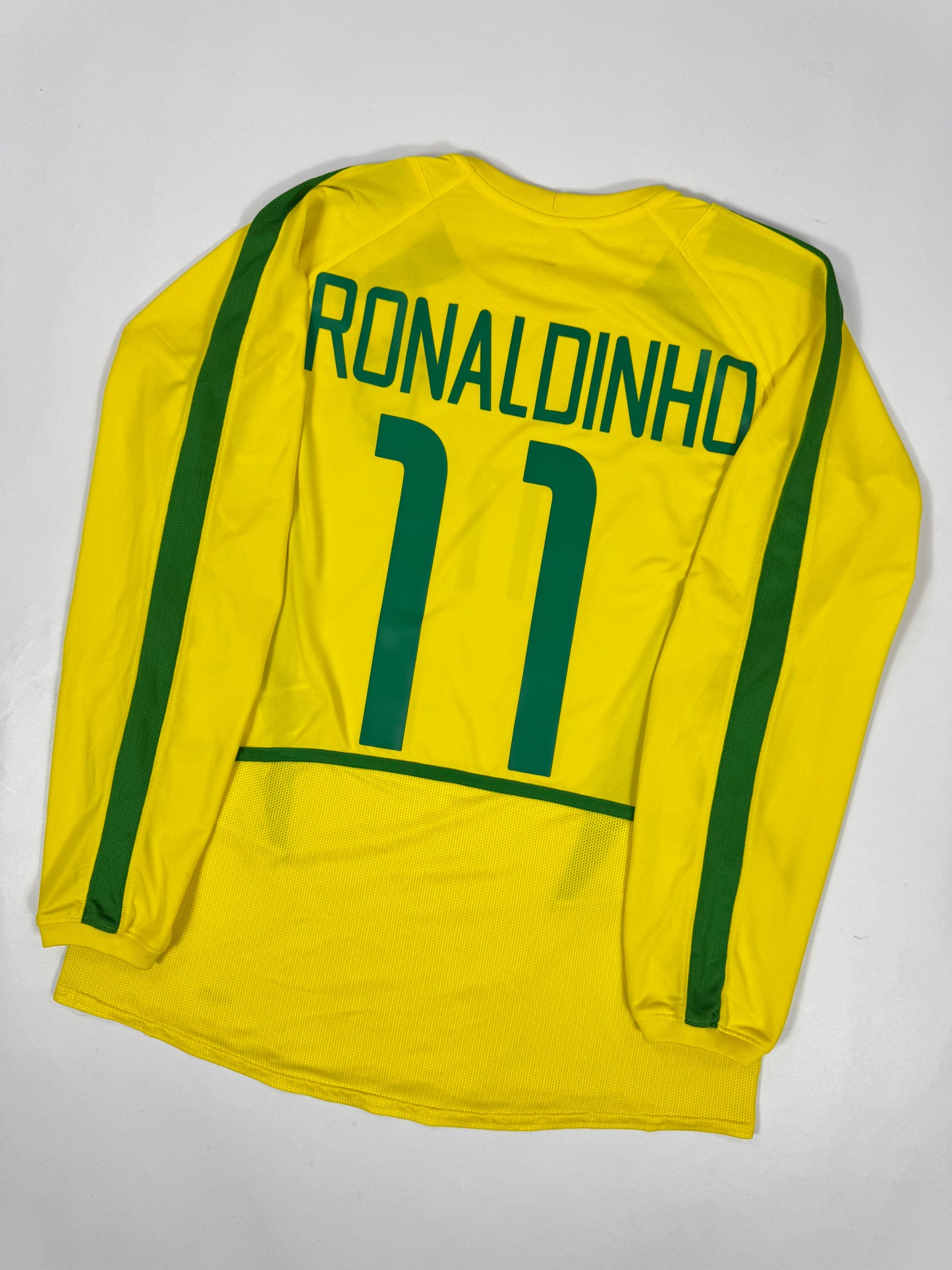2011 NIKE BRAZIL HOME JERSEY RONALDINHO 11 LONG SLEEVE-(M)