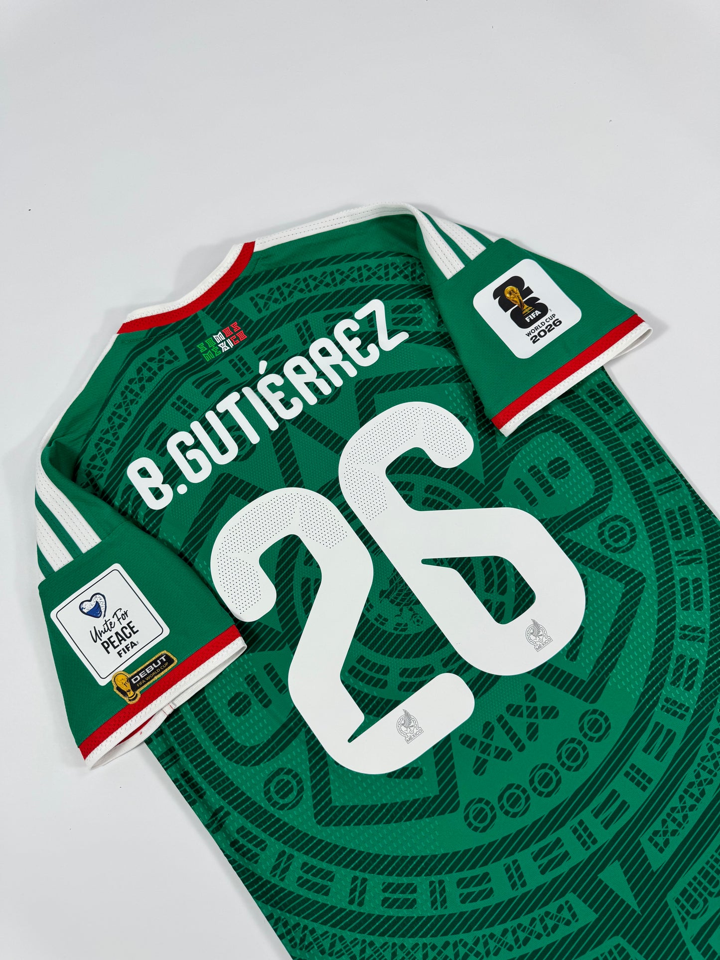 2026 ADIDAS MEXICO HOME JERSEY BRIAN GUTIERREZ 26 NEW WITH TAGS MEXICO VS SOUTH AFRICA DEBUT JERSEY (M)