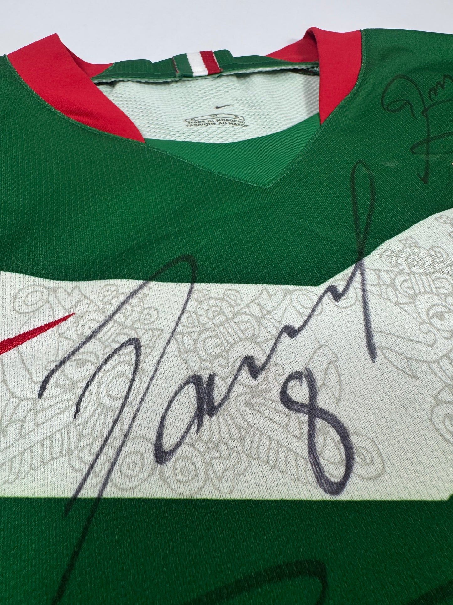 2006 NIKE PLAYER ISSUE MEXICO HOME JERSEY SIGNED BY SQUAD (M) UTILERIA NOT SOLD IN STORES