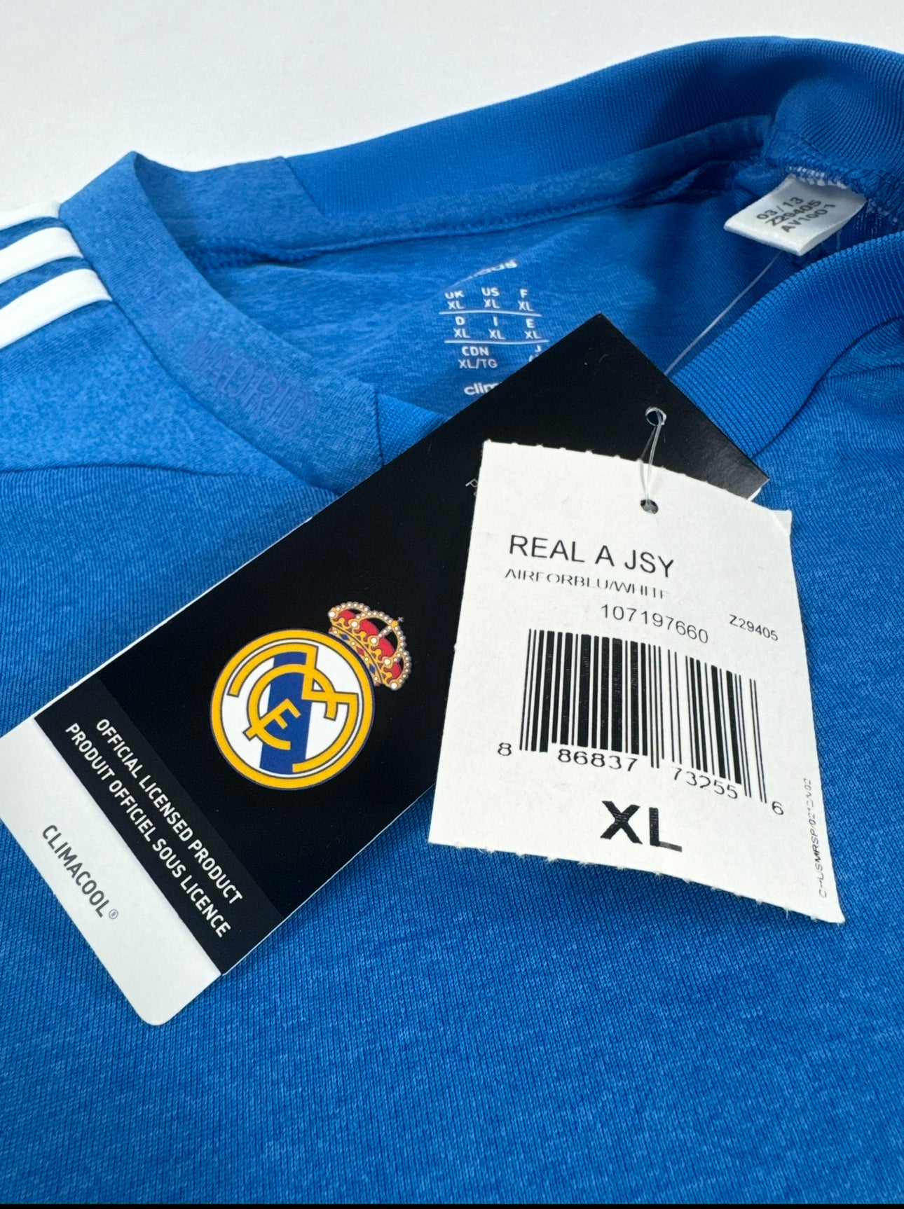 2012 ADIDAS REAL MADRID AWAY JERSEY NEW WITH TAGS-(XL)