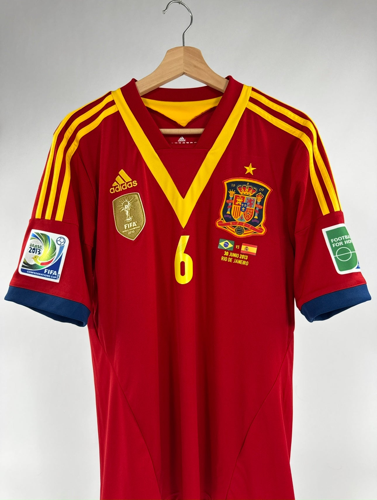 2013 ADIDAS SPAIN HOME JERSEY INIESTA 6-(L)