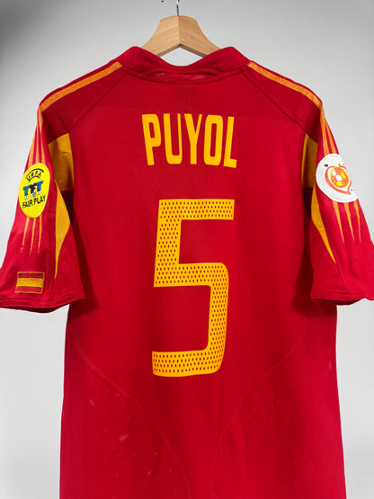 2004 ADIDAS SPAIN HOME JERSEY PUYOL 5 (M)