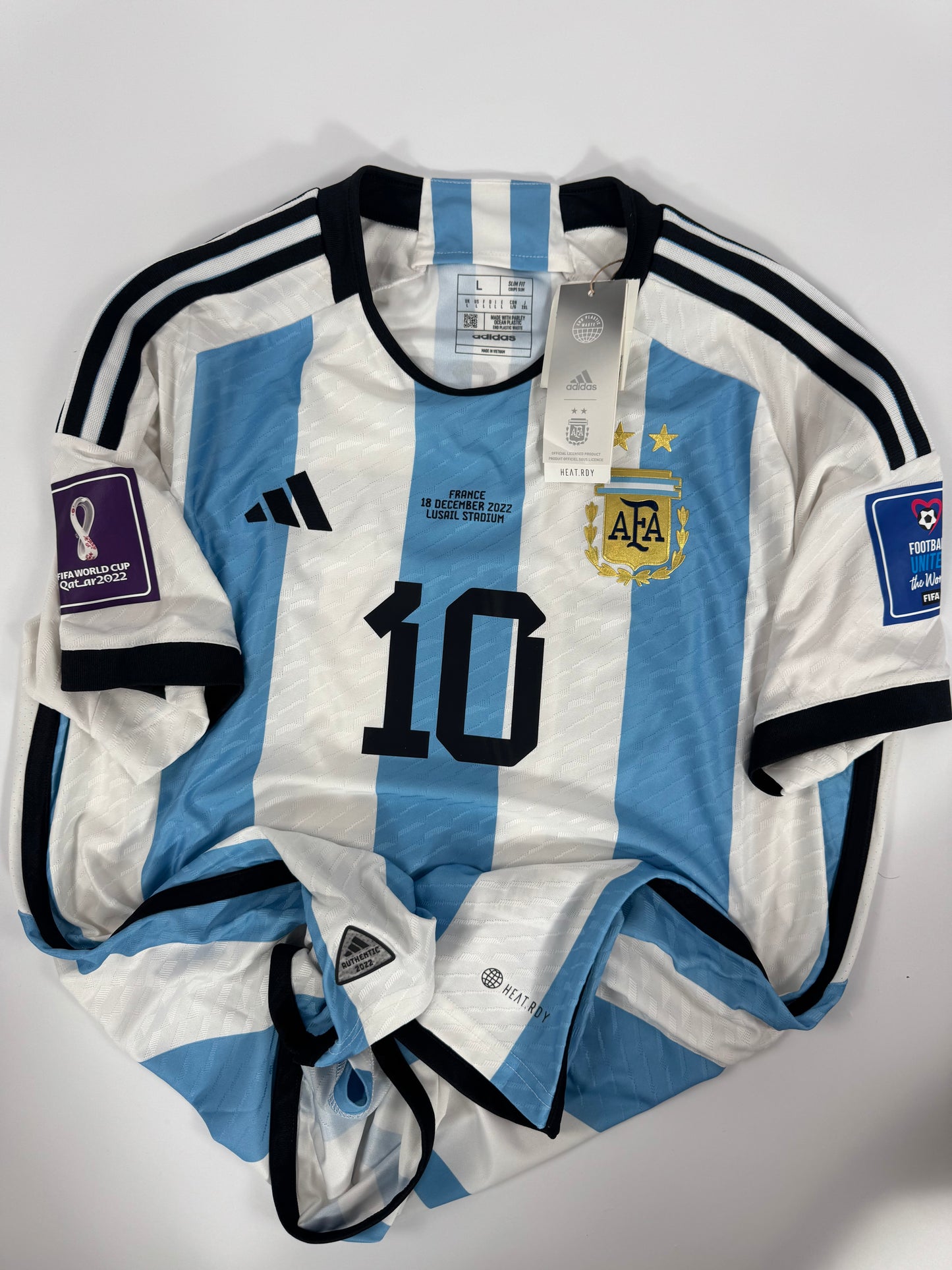 2022 ADIDAS ARGENTINA AUTHENTIC PLAYER VERSION HOME JERSEY MESSI 10 NEW WITH TAGS (L)