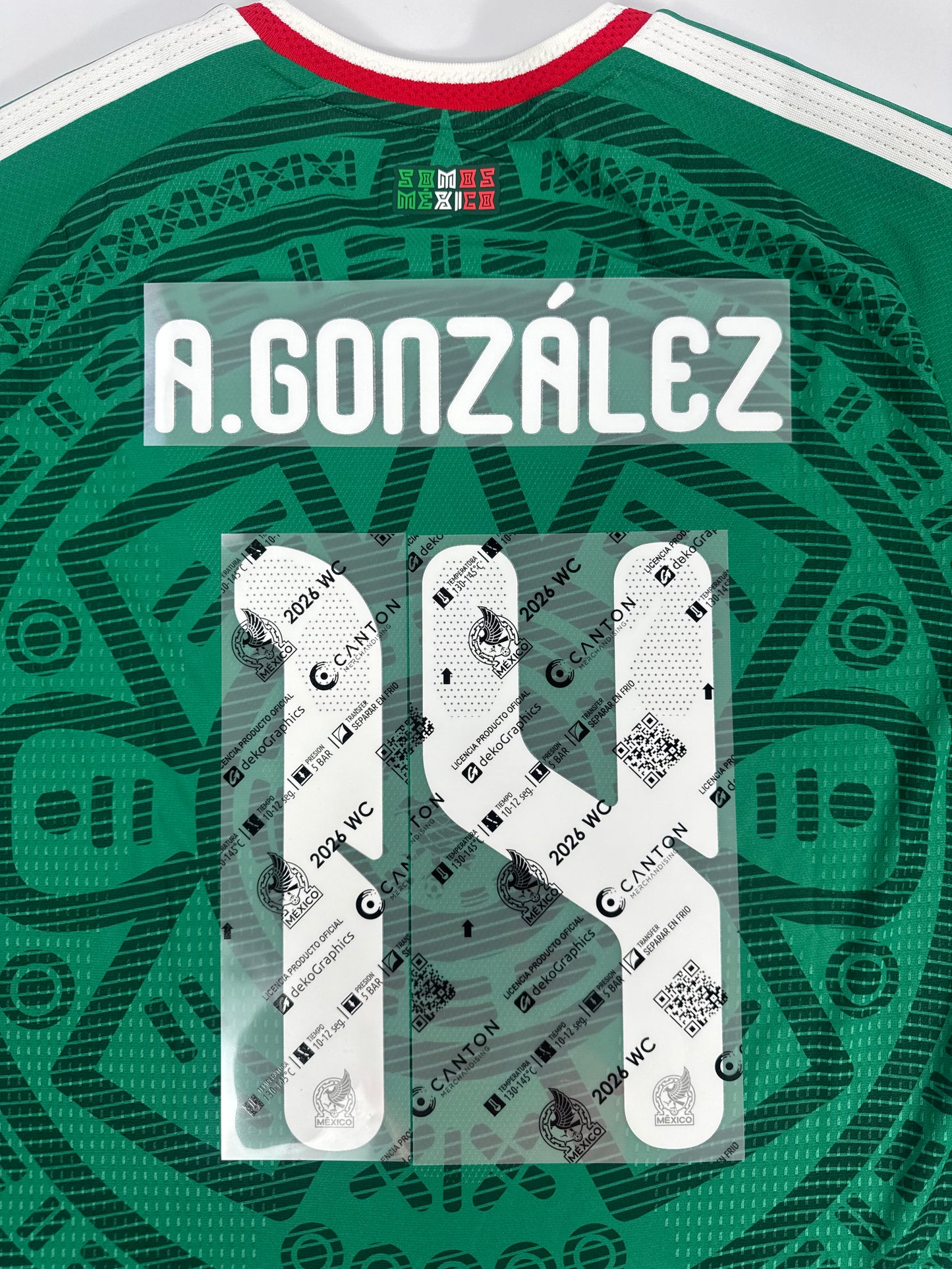 2026 MEXICO OFFICIAL NAME/NUMBER SET ARMANDO GONZALEZ 14