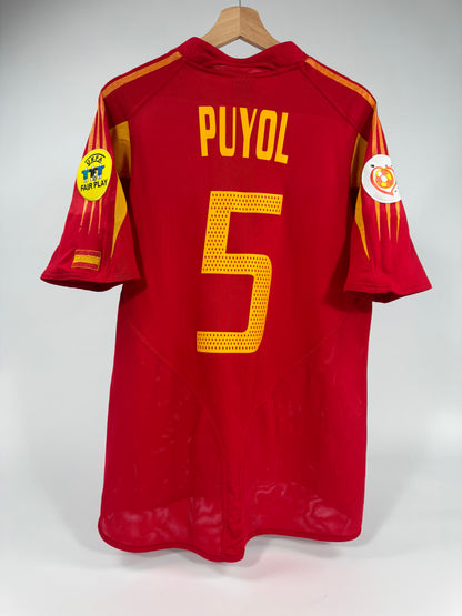 2004 ADIDAS SPAIN HOME JERSEY PUYOL 5 (M)