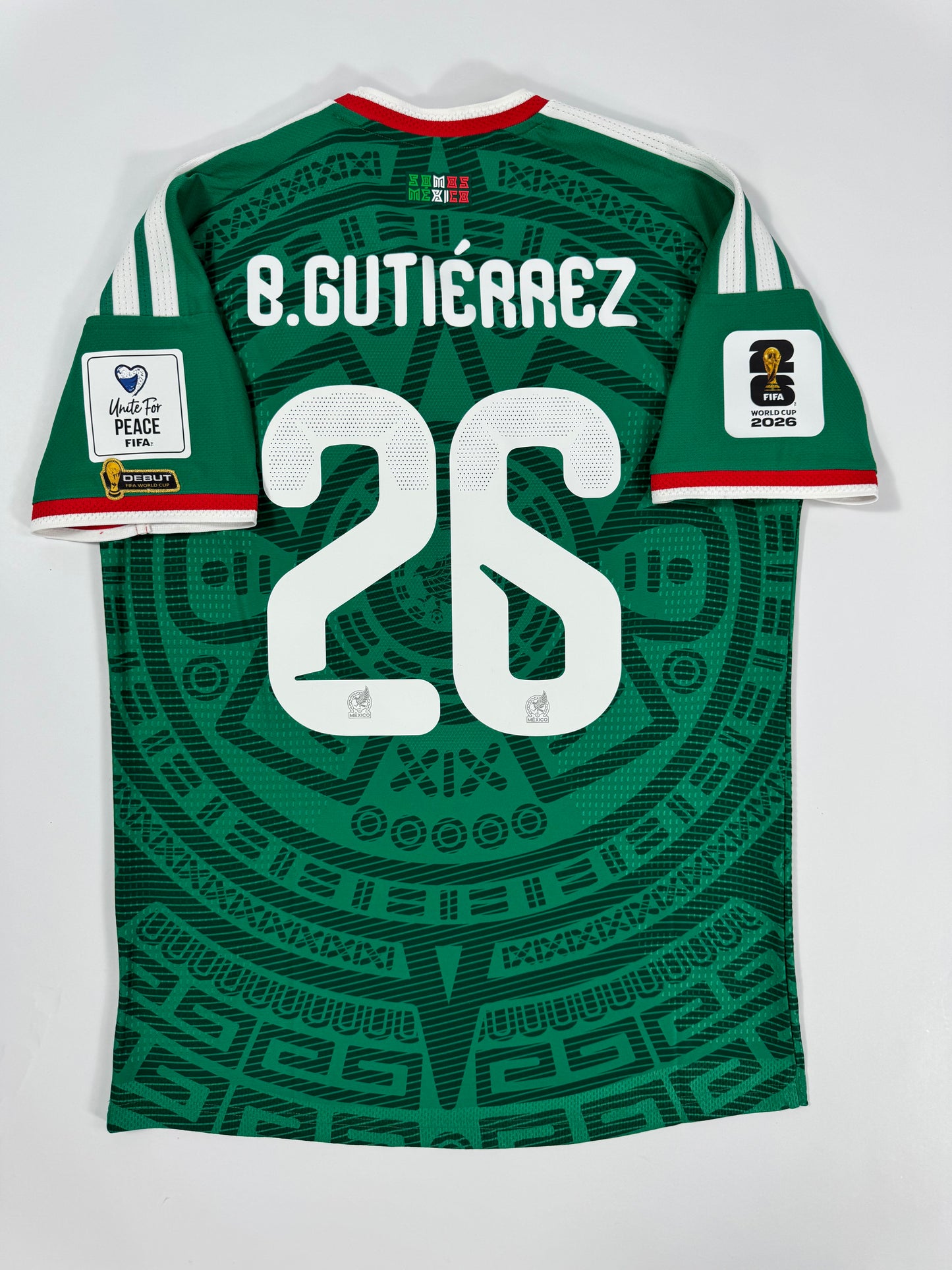 2026 ADIDAS MEXICO HOME JERSEY BRIAN GUTIERREZ 26 NEW WITH TAGS MEXICO VS SOUTH AFRICA DEBUT JERSEY (M)