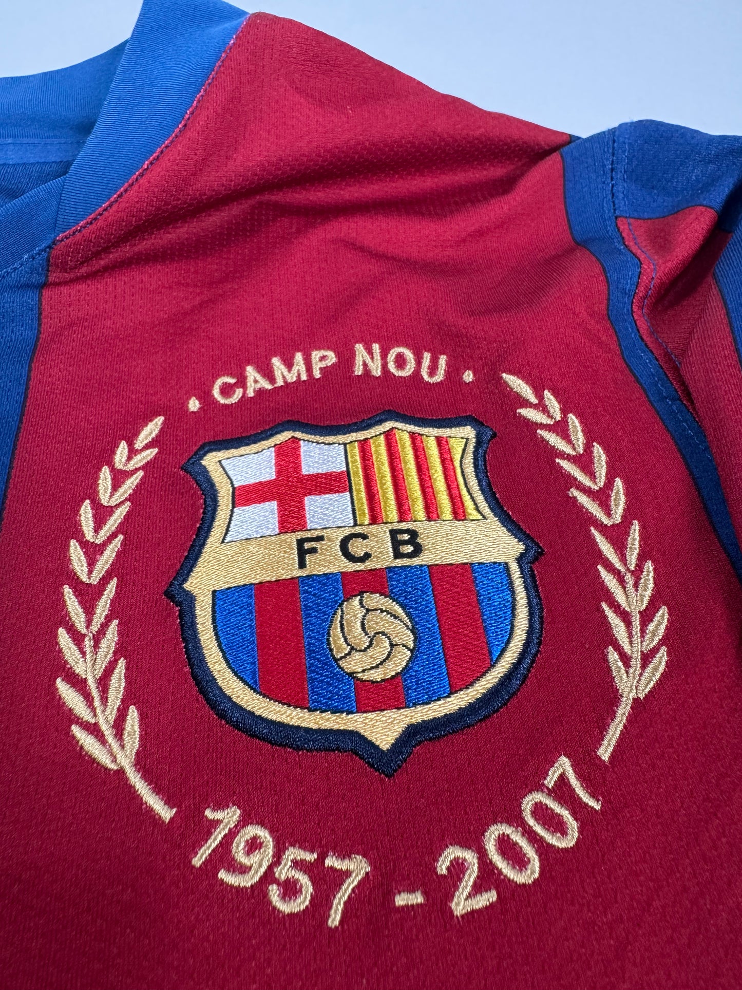 2007 NIKE FC BARCELONA HOME RONALDINHO 10 LONG SLEEVE (M)