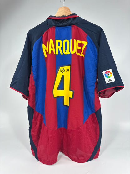 2003 NIKE FC BARCELONA HOME JERSEY MARQUEZ 4 (XL)