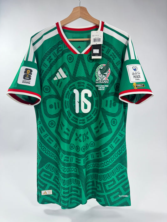 2026 ADIDAS MEXICO HOME JERSEY JULIÁN QUIÑONES 16 AUTHENTIC PLAYER VERSION (L)