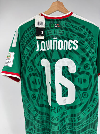 2026 ADIDAS MEXICO HOME JERSEY AUTHENTIC PLAYER VERSION QUIÑONES 16 (L) NEW WITH TAGS