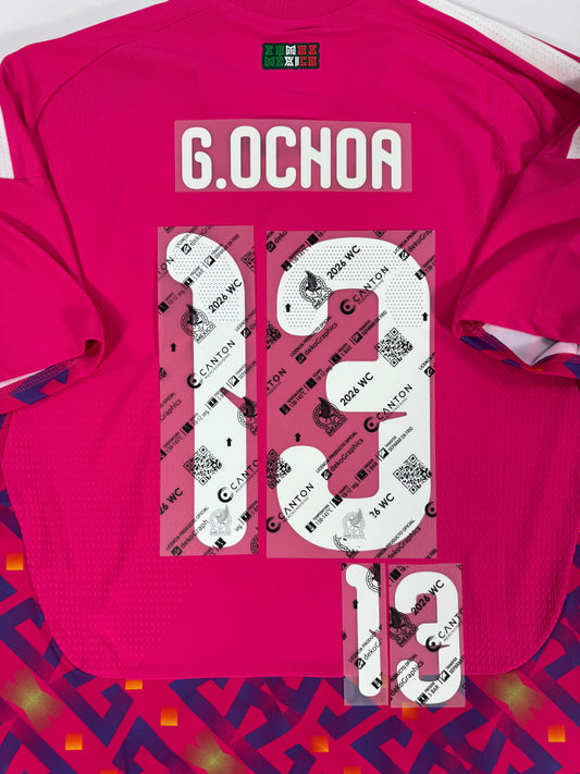 2026 OFFICIAL MEXICO WORLD CUP HOME NAME SET OCHOA 13