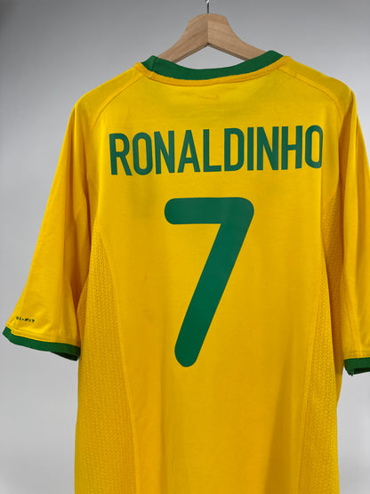 2001 NIKE BRAZIL HOME JERSEY RONALDINHO 7 (XL)