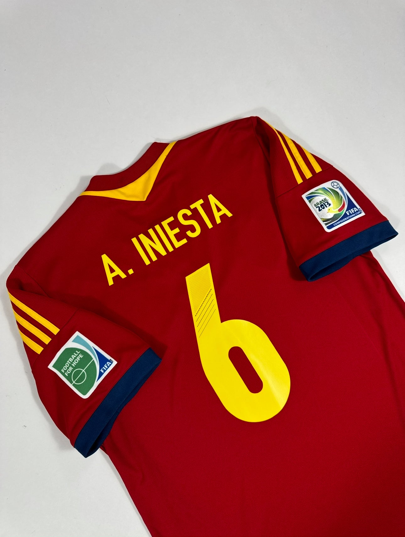 2013 ADIDAS SPAIN HOME JERSEY INIESTA 6-(L)