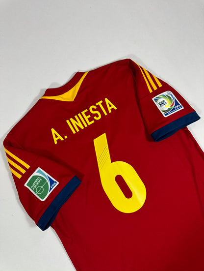2013 ADIDAS SPAIN HOME JERSEY INIESTA 6-(L)