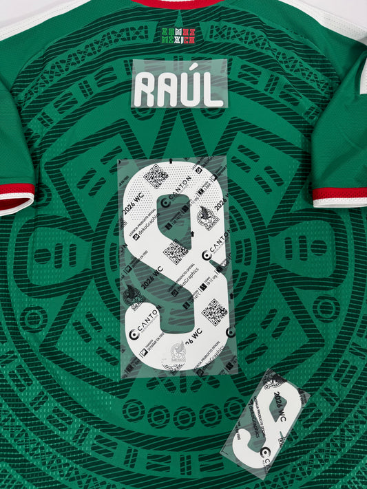 2026 OFFICIAL MEXICO WORLD CUP HOME NAME SET RAUL JIMENEZ 9