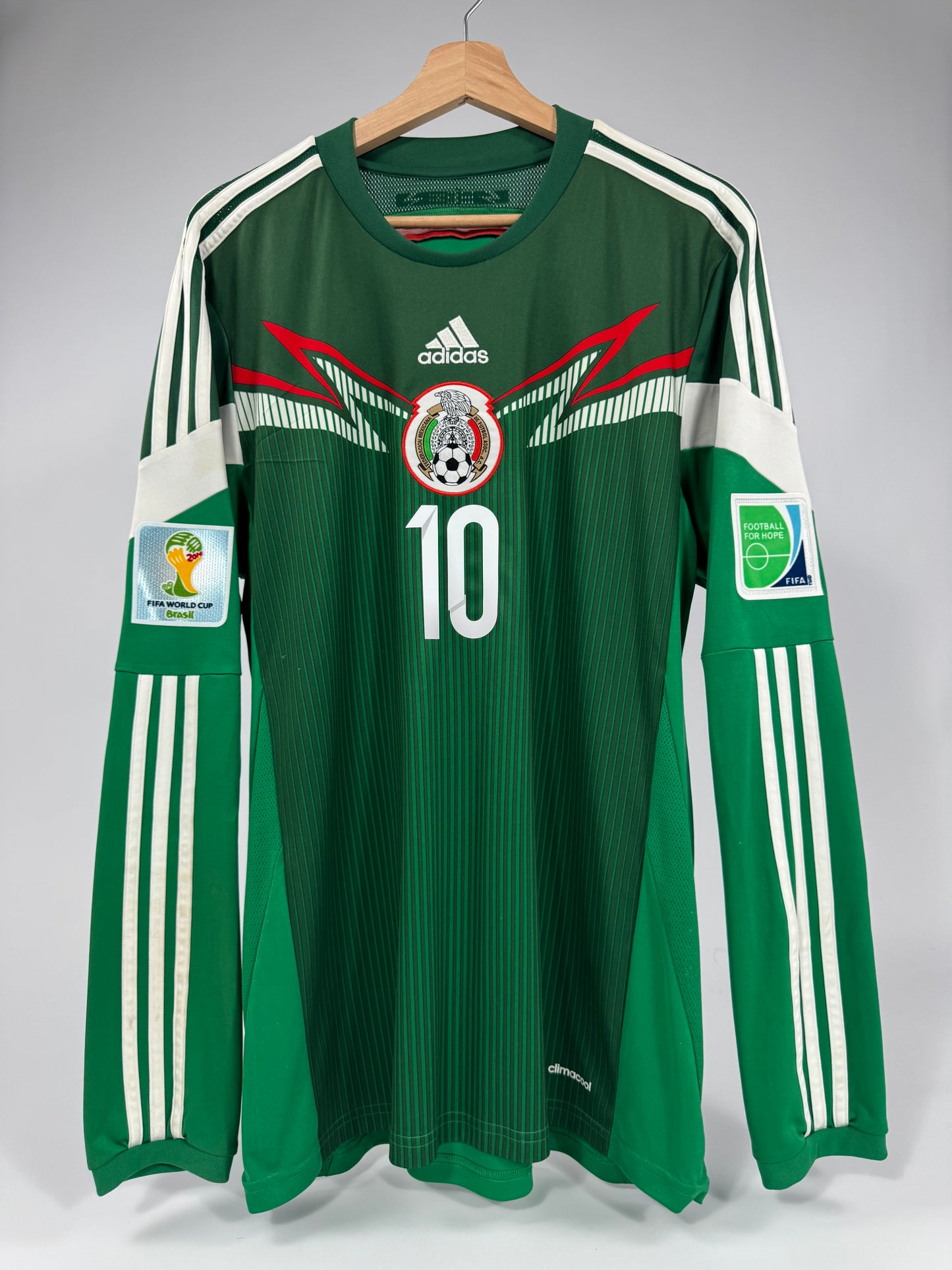 2014 ADIDAS MEXICO HOME JERSEY BGIOVANI DOS SANTOS 10 LONG SLEEVE (L)
