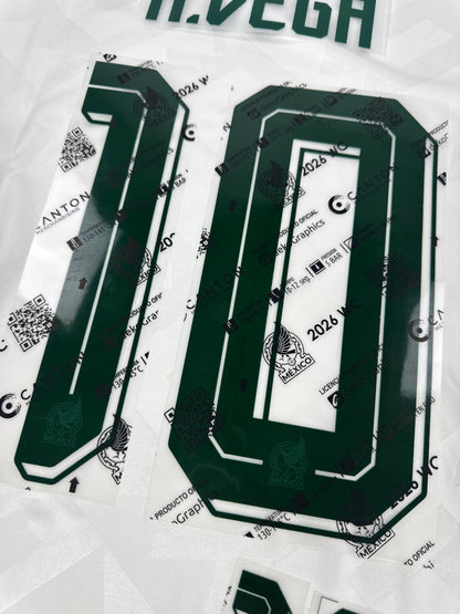 2026 OFFICIAL MEXICO WORLD CUP AWAY NAME SET-ALEXIS VEGA 10