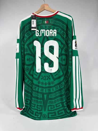2026 ADIDAS MEXICO WORLD CUP HOME JERSEY LONG SLEEVE GILBERTO MORA 19 (XL) PLAYER VERSION