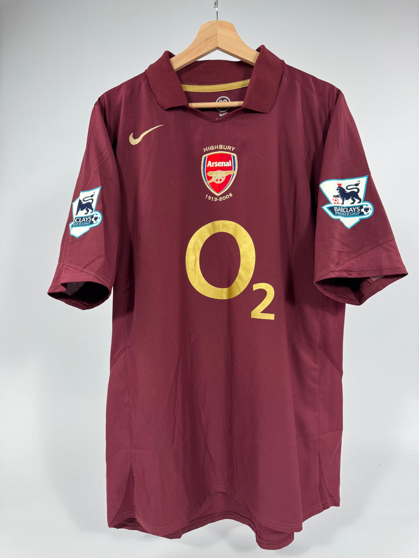 2005/06 NIKE T90 ARSENAL JERSEY BERGKAMP 10 9 (L)