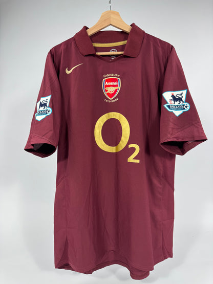 2005/06 NIKE T90 ARSENAL JERSEY BERGKAMP 10 9 (L)