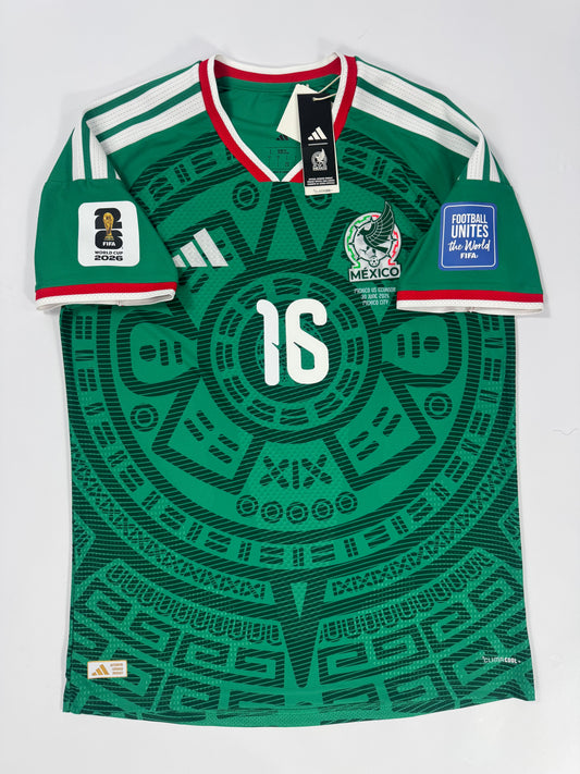 2026 ADIDAS MEXICO HOME JERSEY JULIÁN QUIÑONES 16 AUTHENTIC PLAYER VERSION (L)