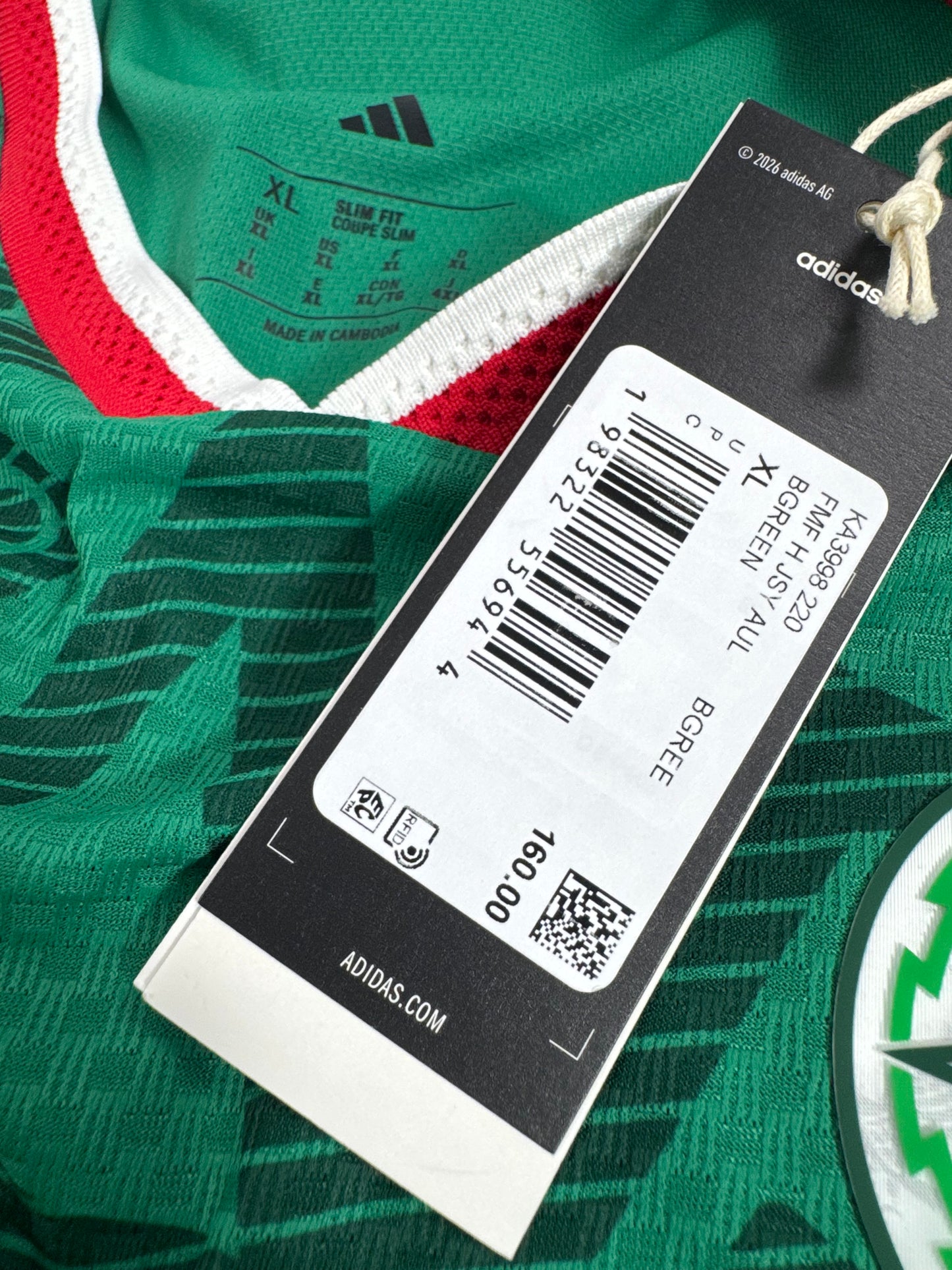 2026 ADIDAS MEXICO WORLD CUP HOME JERSEY LONG SLEEVE GILBERTO MORA 19 (XL) PLAYER VERSION
