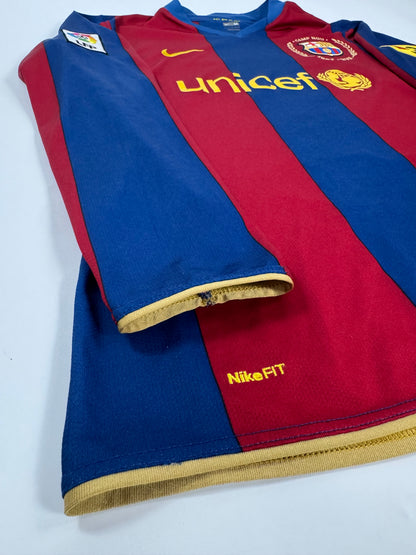 2007 NIKE FC BARCELONA HOME RONALDINHO 10 LONG SLEEVE (M)