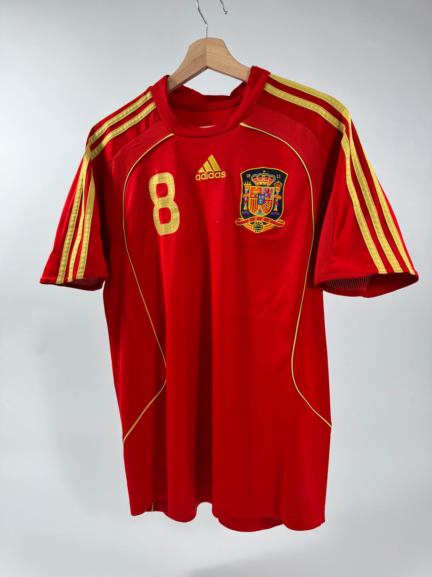 2008 ADIDAS SPAIN HOME JERSEY XAVI HERNANDEZ (M)