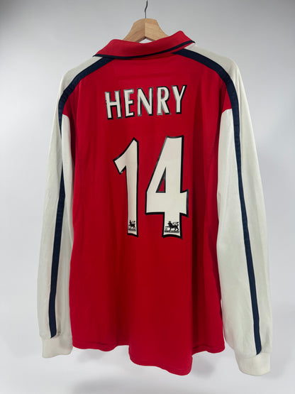2000 NIKE ARSENAL HOME JERSEY LONG SLEEVE HENRY 14 (XL)
