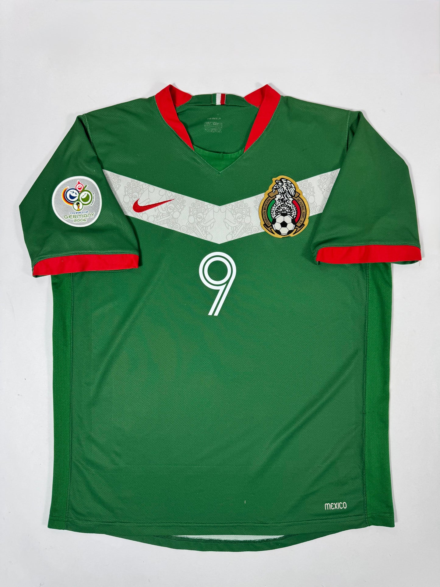 2006 NIKE MEXICO HOME JERSEY BORGETTI 9-(M)