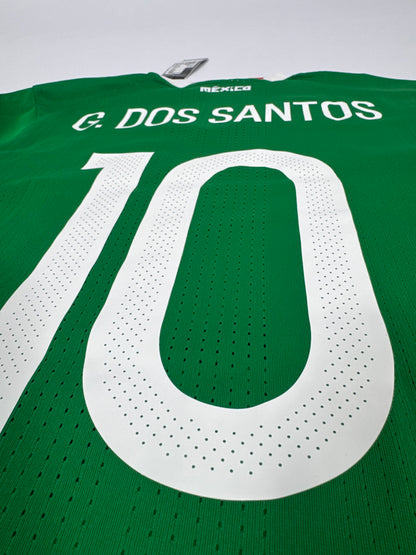 2017 ADIDAS MEXICO HOME JERSEY ADIZERO PLAYER ISSUE GIO DOS SANTOS SIZE 8 (L)