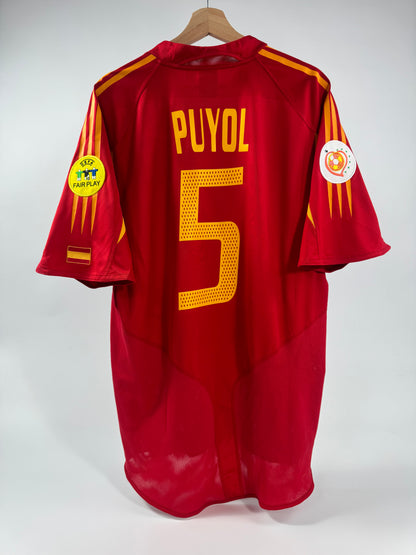 2004 ADIDAS SPAIN HOME JERSEY PUYOL 5 (XL)