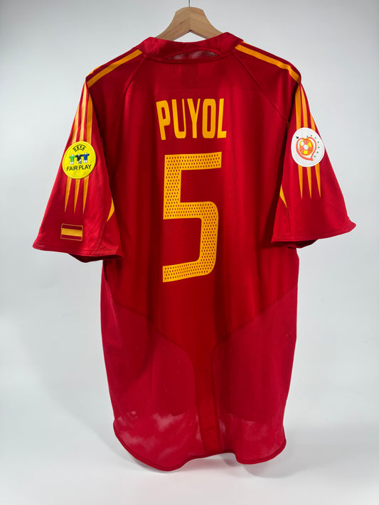 2004 ADIDAS SPAIN HOME JERSEY PUYOL 5 (XL)