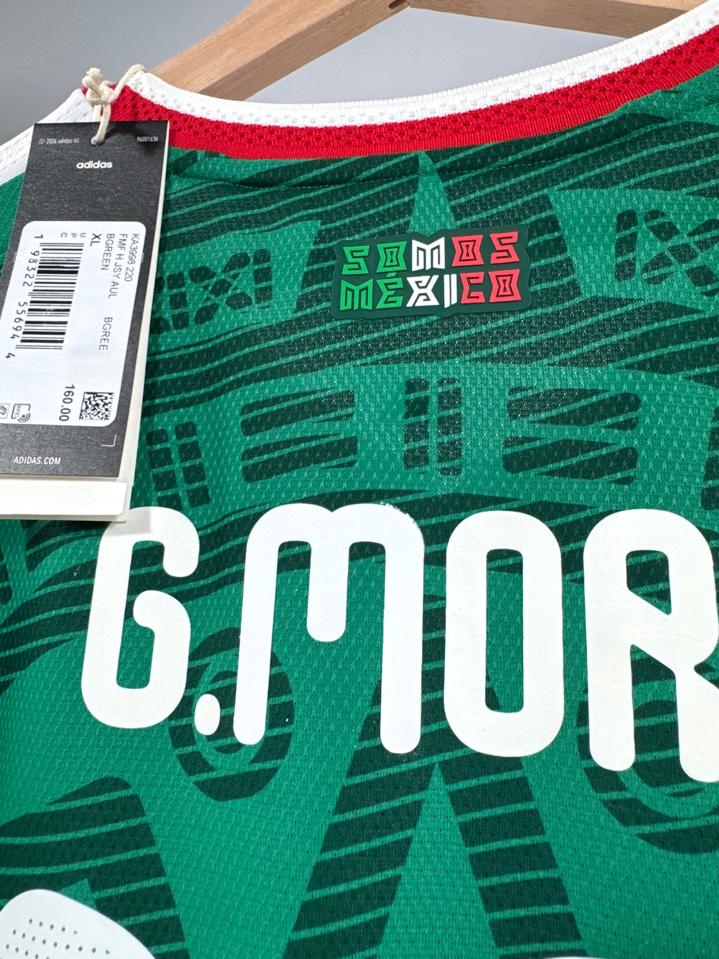 2026 ADIDAS MEXICO WORLD CUP HOME JERSEY LONG SLEEVE GILBERTO MORA 19 (XL) PLAYER VERSION