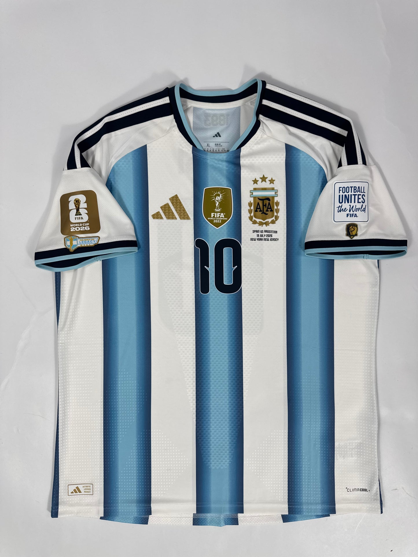 2026 ADIDAS ARGENTINA WORLD CUP FINAL HOME JERSEY LIONEL MESSI (XL)