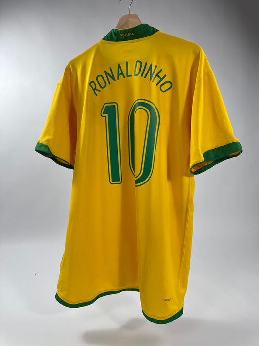 2006 NIKE BRAZIL HOME JERSEY RONALDINHO 10 (XXL)