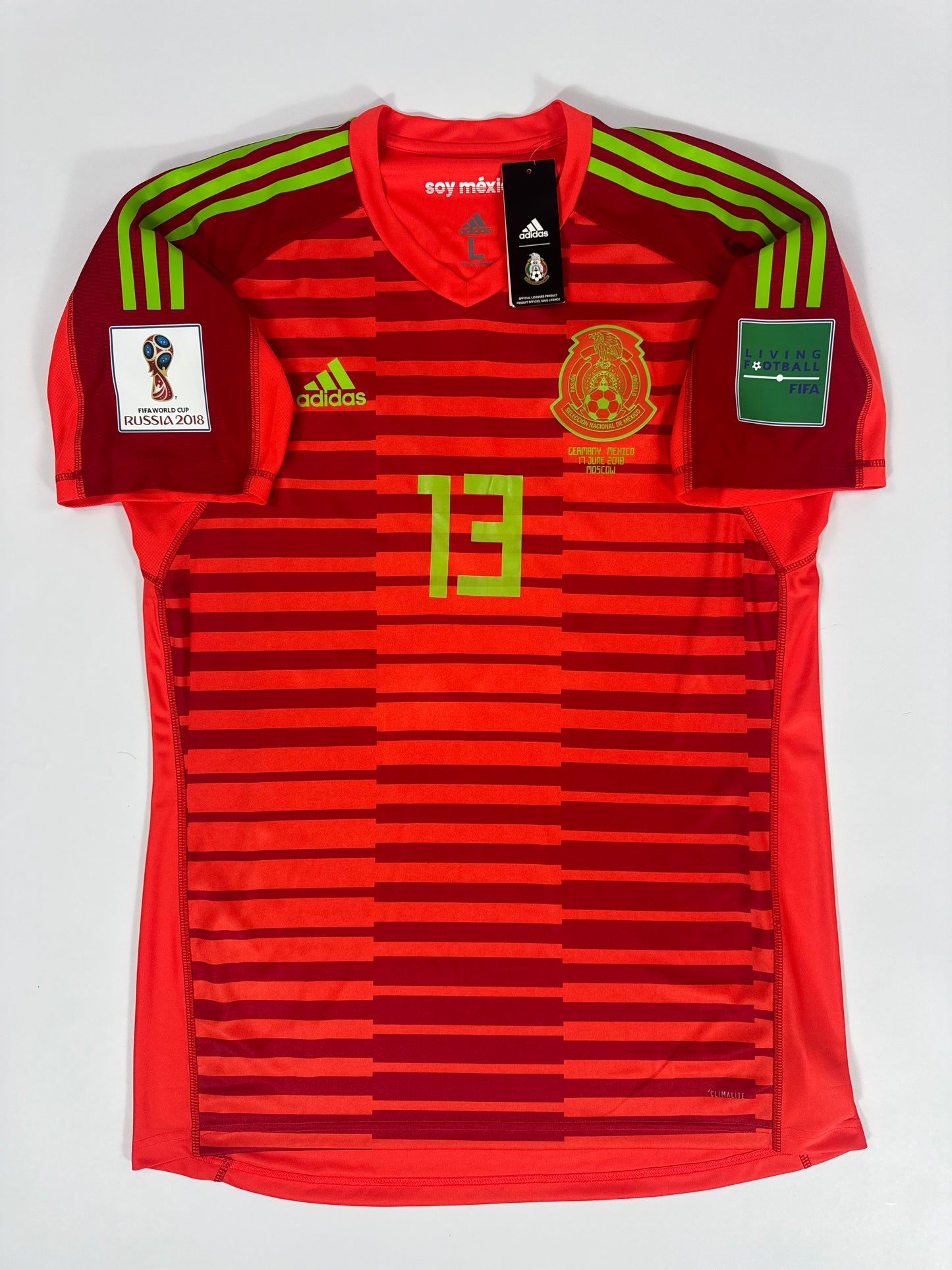 2018 ADIDAS MEXICO GK JERSEY UTILERIA- PLAYER ISSUE OCHOA 13 NEW WITH TAGS