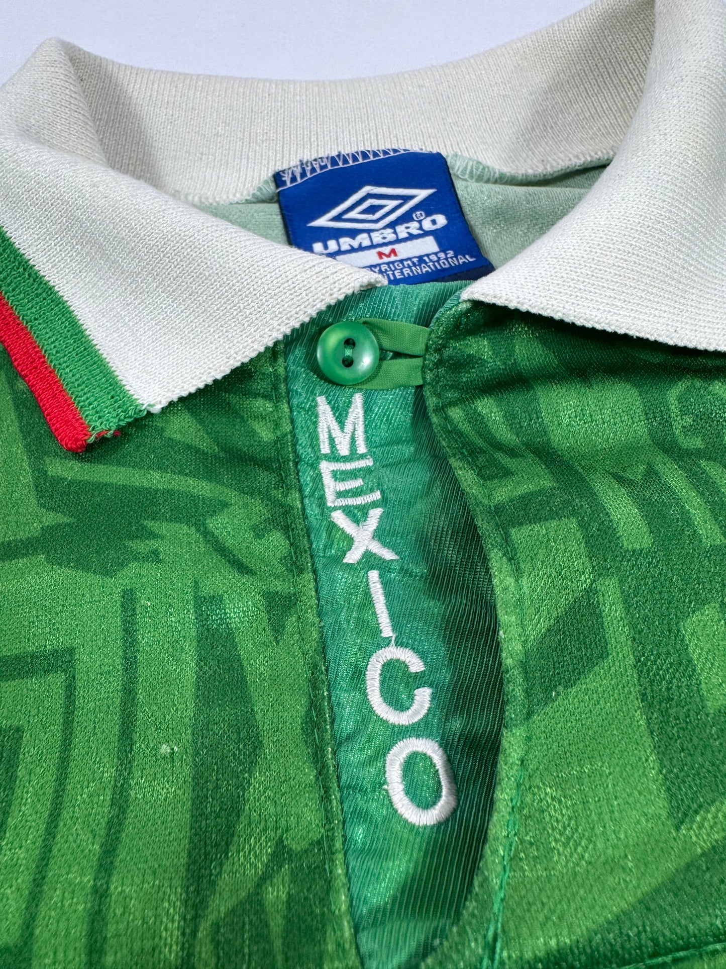 1994 UMBRO MEXICO HOME JERSEY HUGO SANCHEZ 9-(M)