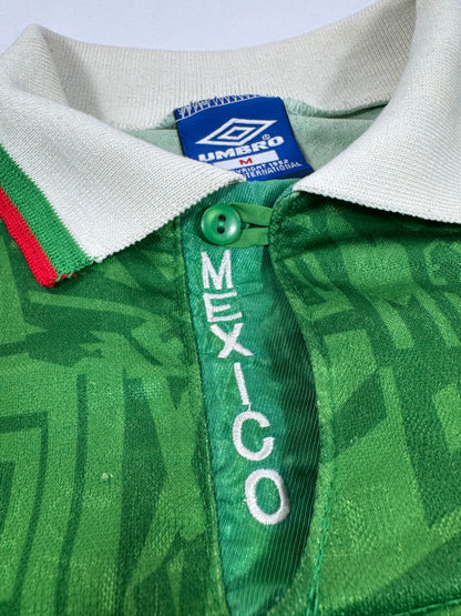1994 UMBRO MEXICO HOME JERSEY HUGO SANCHEZ 9-(M)
