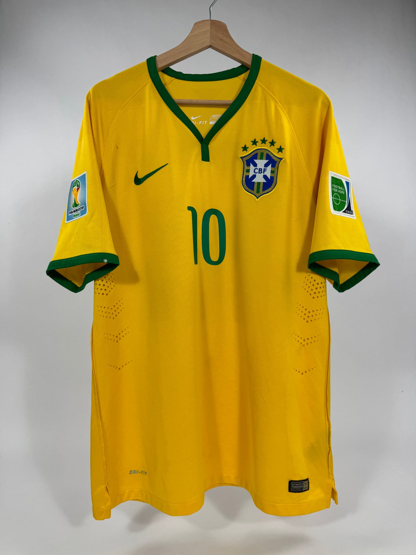 2014 NIKE BRAZIL HOME JERSEY NEYMAR JR 10 PLAYER VERSION (XL)