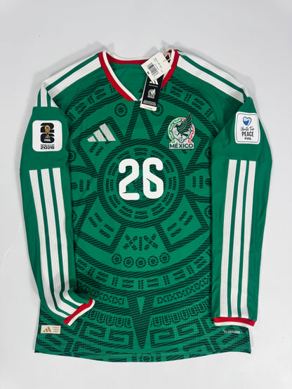 2026 ADIDAS MEXICO WORLD CUP HOME JERSEY LONG SLEEVE BRIAN GUTIERREZ 26 (M)