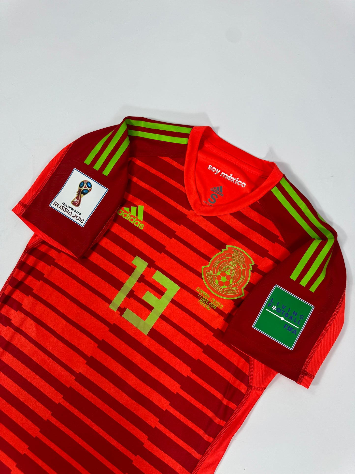2018 WORLD CUP ADIDAS MEXICO GK JERSEY OCHOA 13 PLAYER ISSUE (UTILERIA) (S)