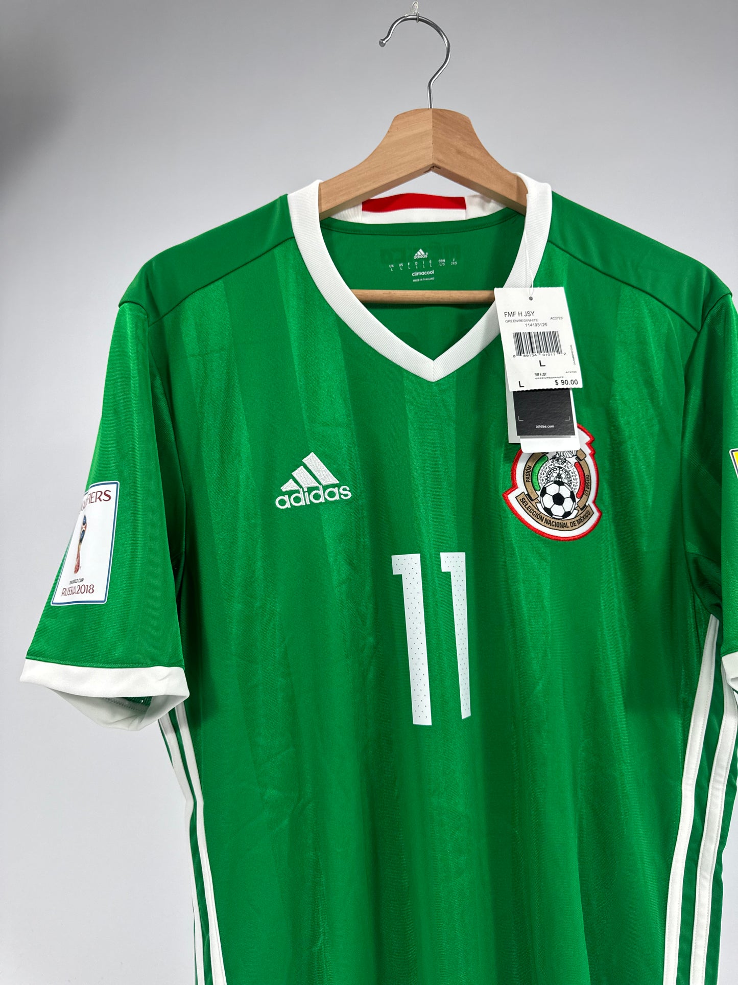 2016/17 ADIDAS MEXICO HOME JERSEY NEW WITH TAGS CARLOS VELA 11 WORLD CUP QUALIFIERS (L)