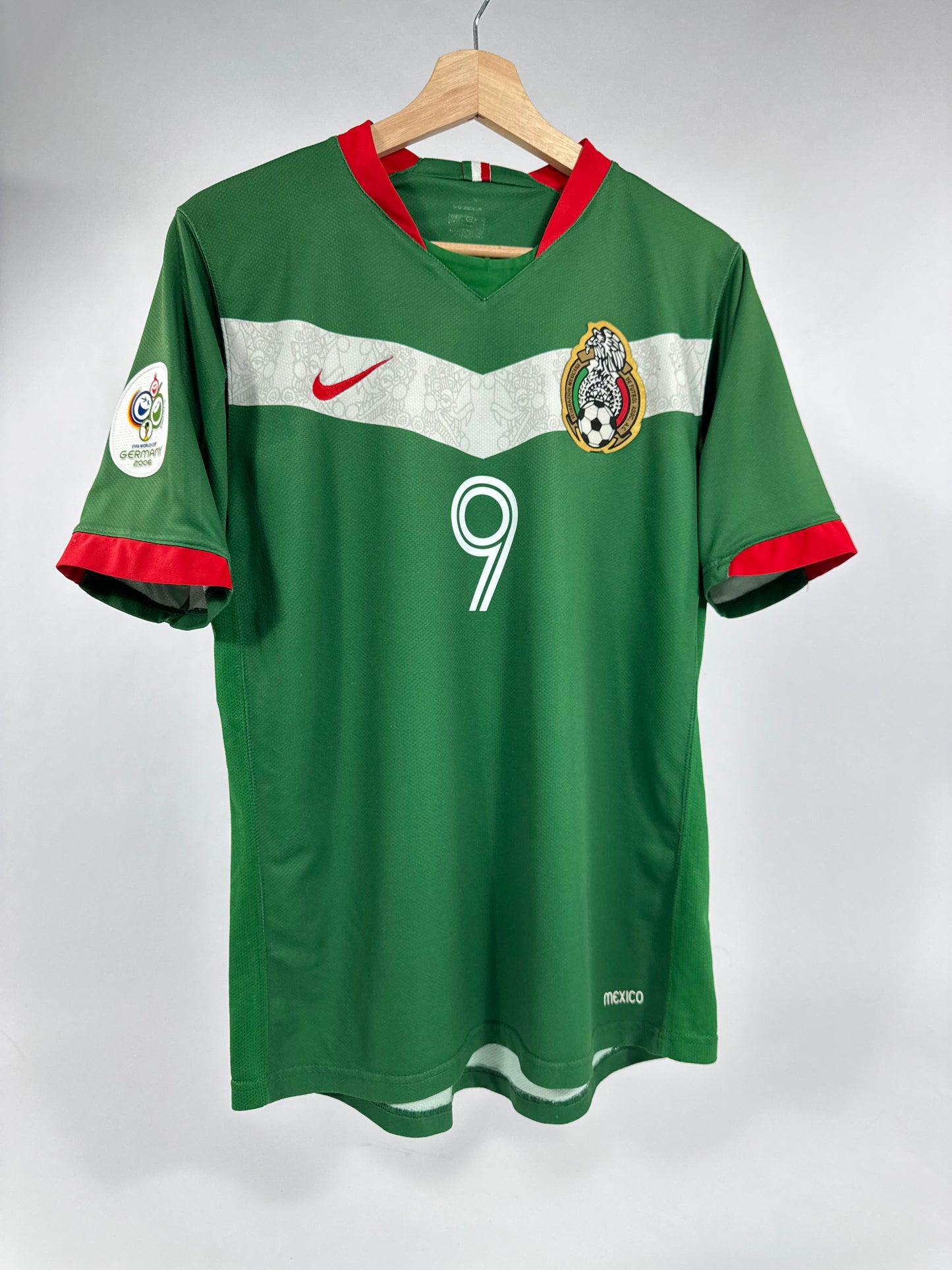 2006 NIKE MEXICO HOME JERSEY BORGETTI 9-(M)